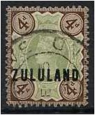 Zululand 1888 4d. Green and Purple Brown. SG6.